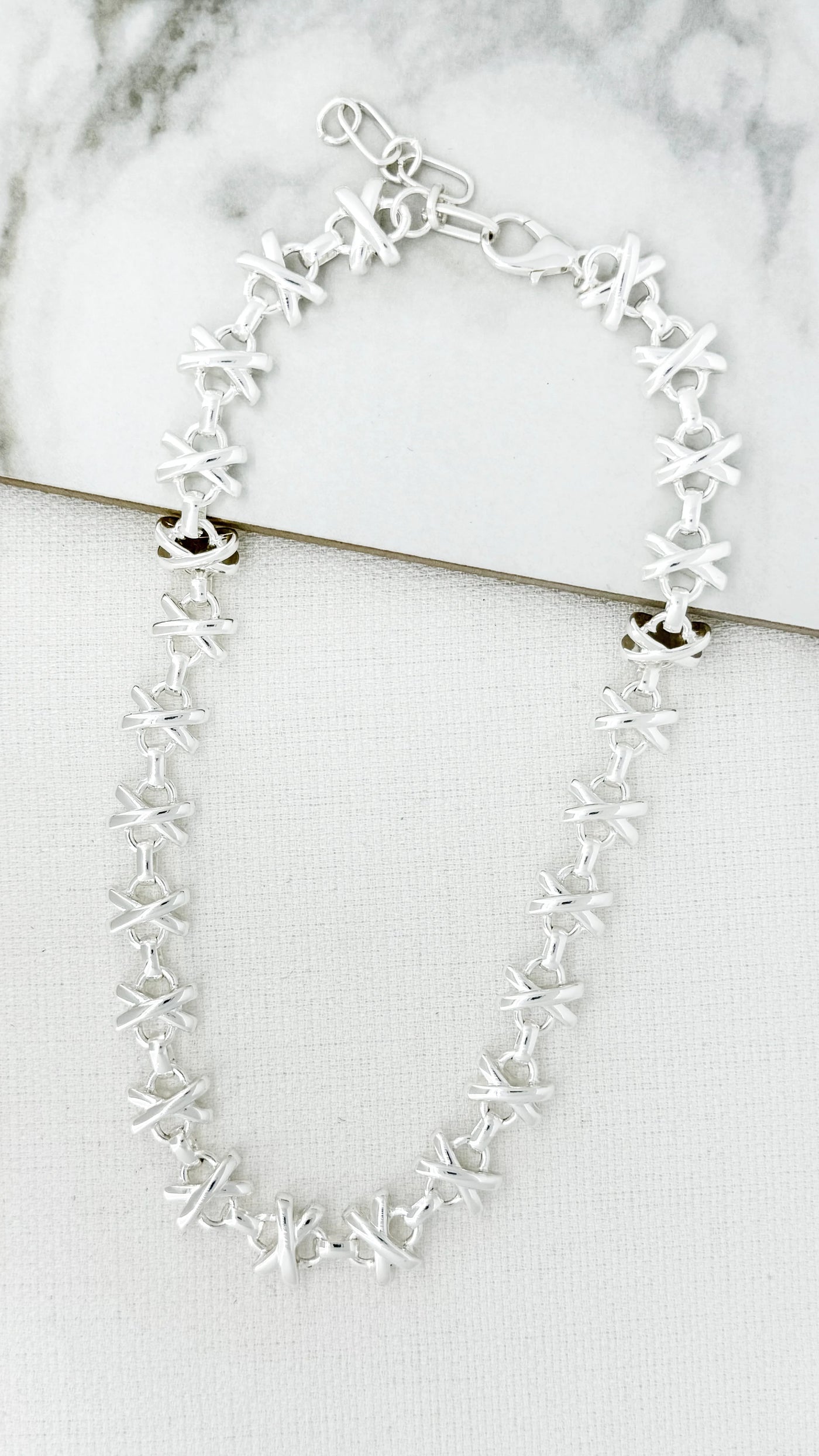 Silver Criss Cross Necklace