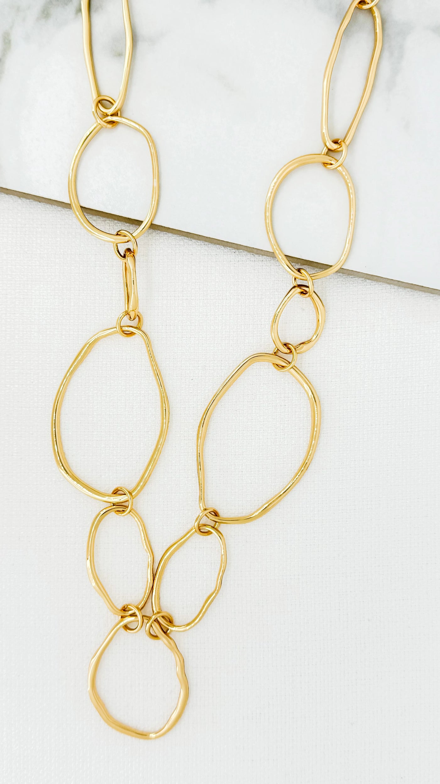 Gold Large Oval Link Necklace