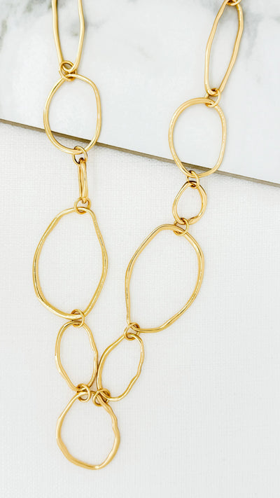 Gold Large Oval Link Necklace