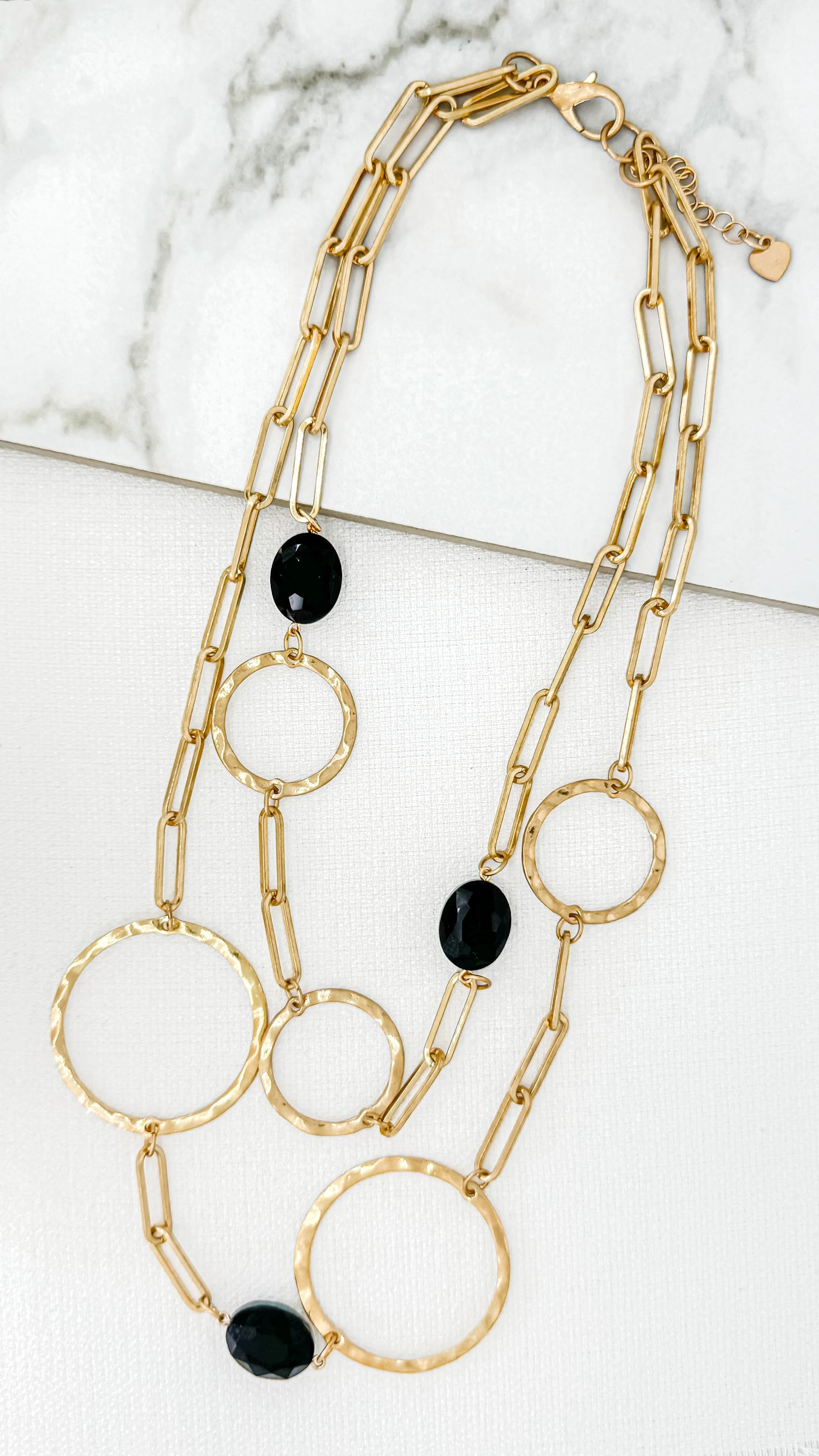Gold & Black Statement Mid Necklace