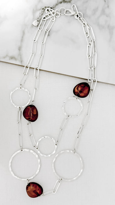 Silver & Grey Statement Mid Necklace