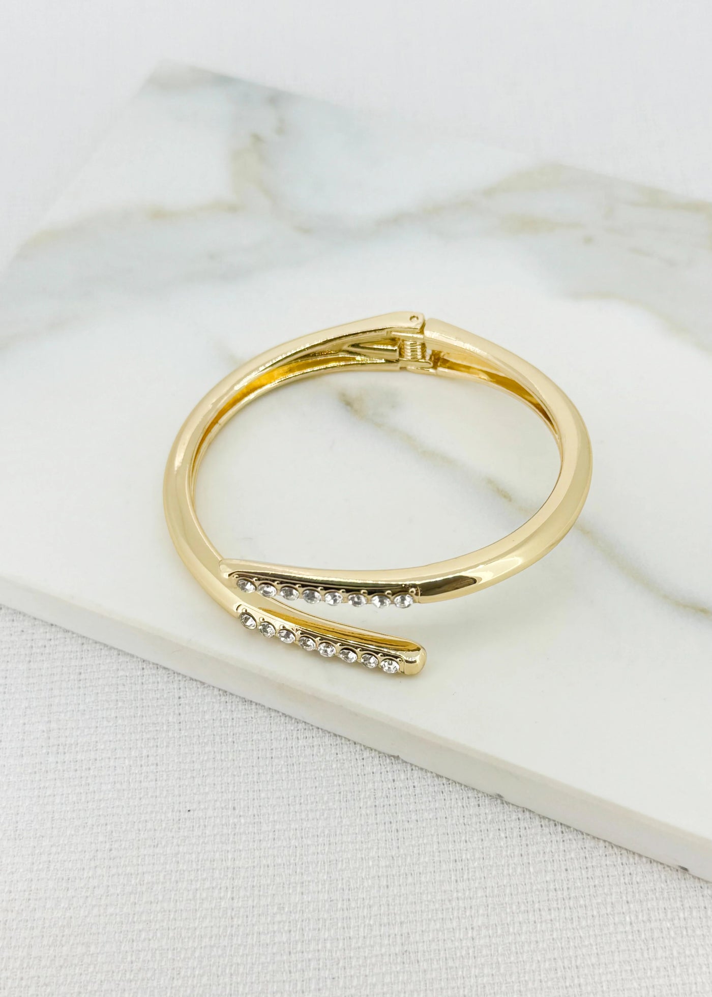 Gold Diamante Wrap Around Bangle