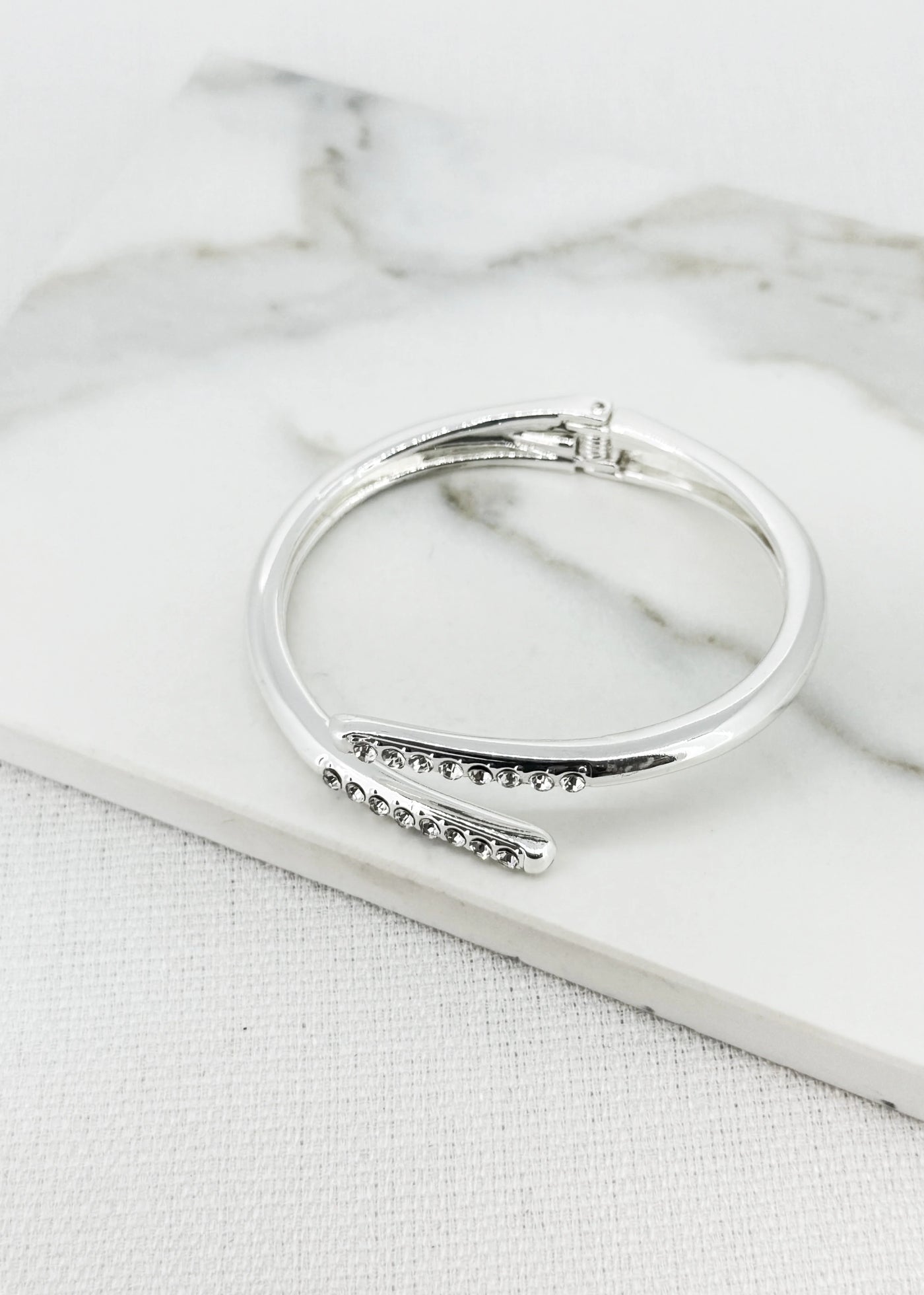 Silver Diamante Wrap Around Bangle