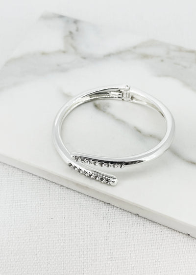 Silver Diamante Wrap Around Bangle