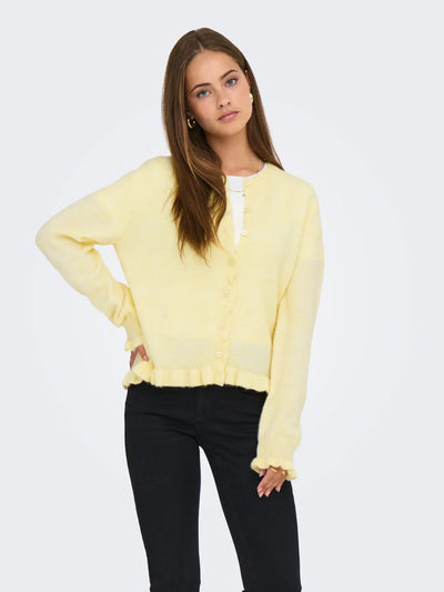 JDY Yellow Frill Edge Cardigan