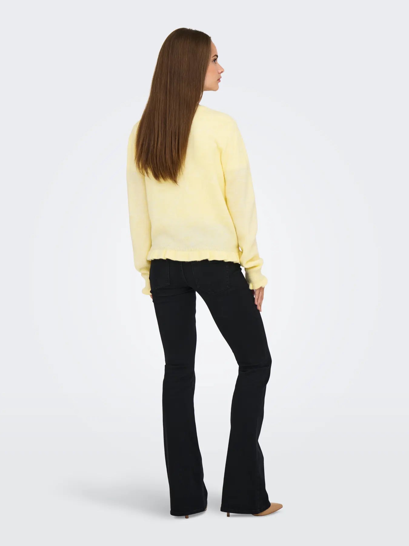 JDY Yellow Frill Edge Cardigan