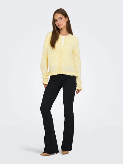 JDY Yellow Frill Edge Cardigan