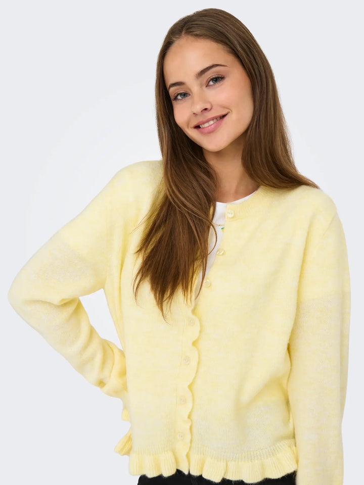JDY Yellow Frill Edge Cardigan