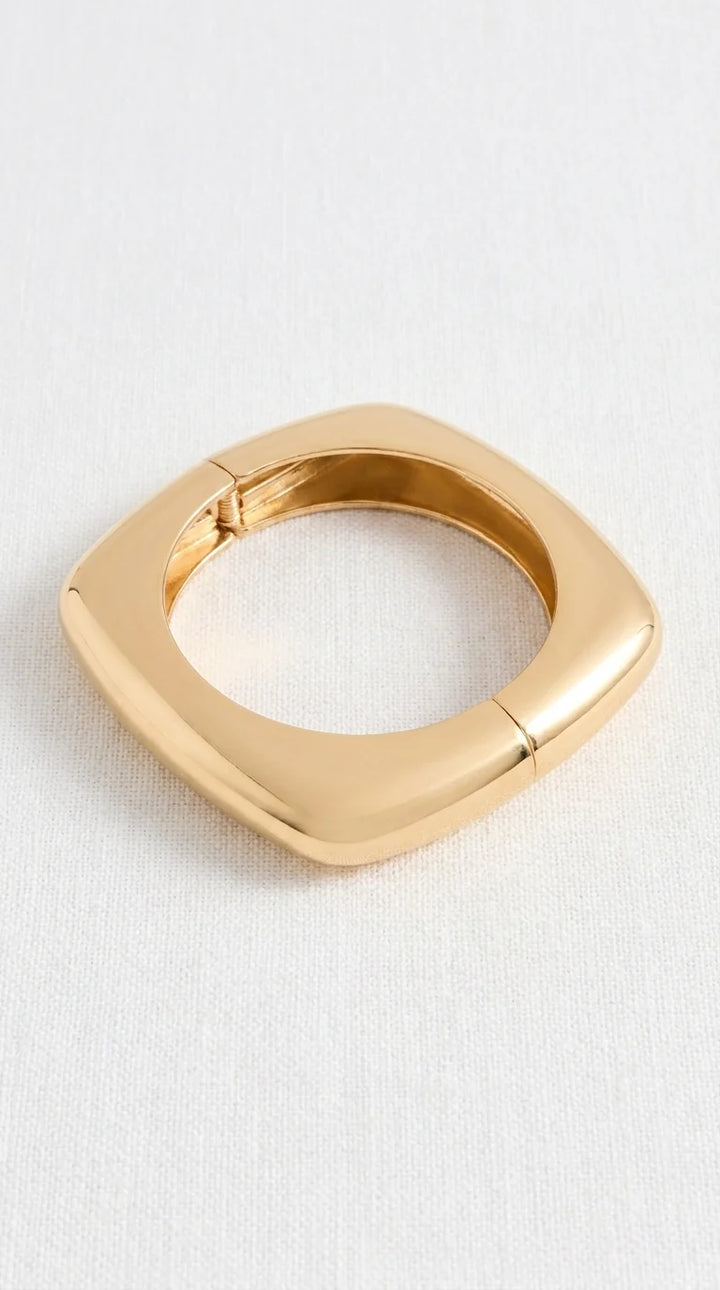 Gold Chunky Hinged Bangle