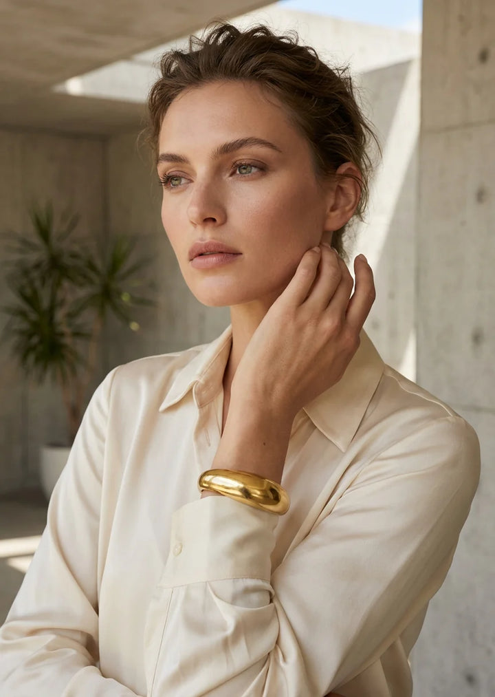 Worn Gold Bubble Bangle