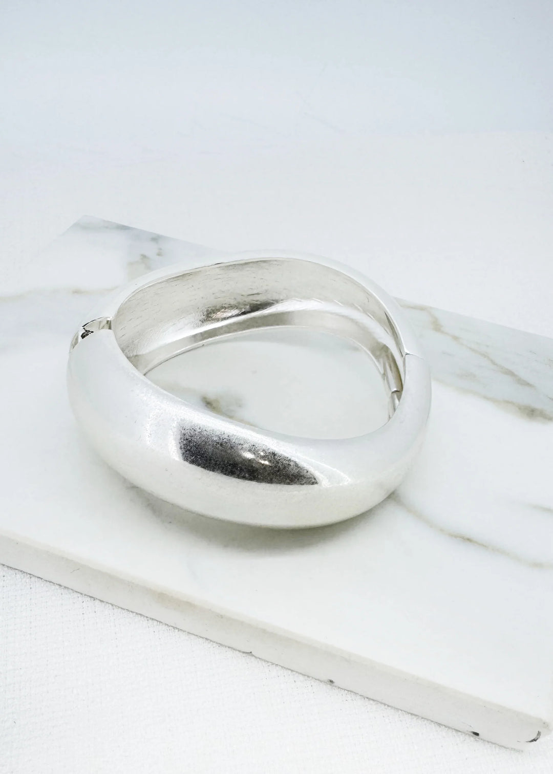 Worn Silver Bubble Bangle