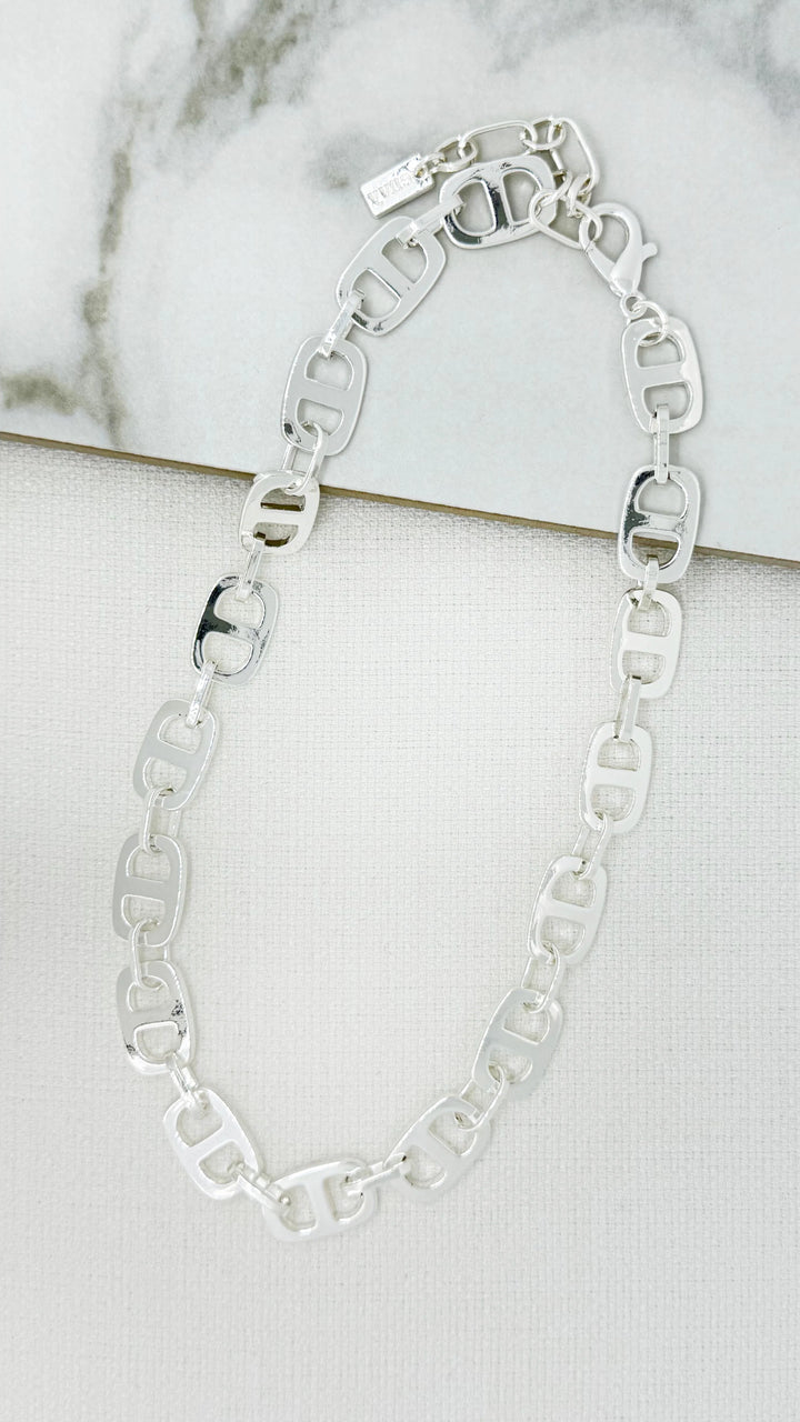Short Silver Link Necklace