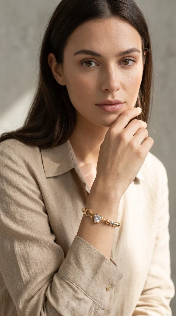 Two Tone Gold Hook Bracelet