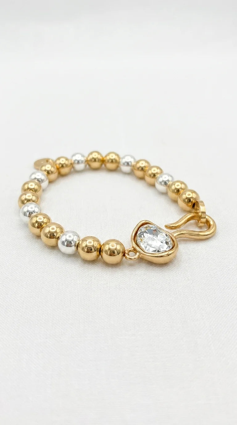Two Tone Gold Hook Bracelet
