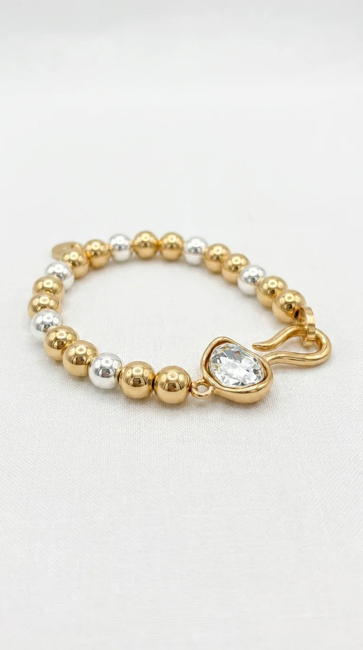 Two Tone Gold Hook Bracelet