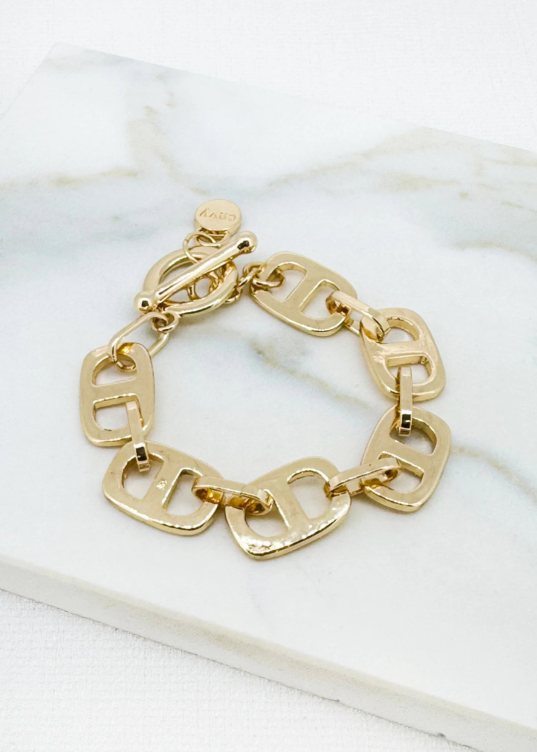 Gold Link T-bar Bracelet