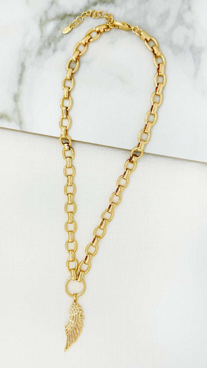 Gold Angel Wing Necklace