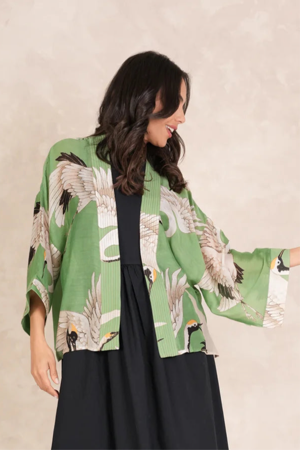 Stork Pea Green Kimono
