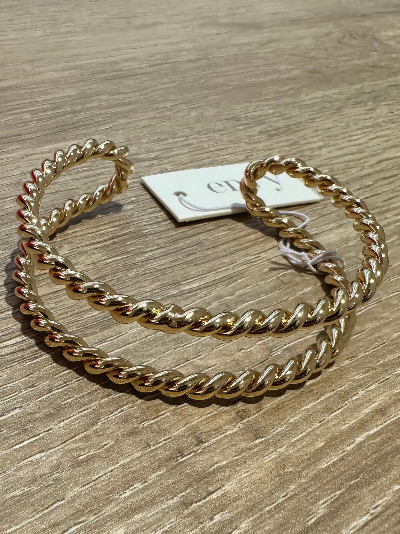 Gold Double Rope Bangle