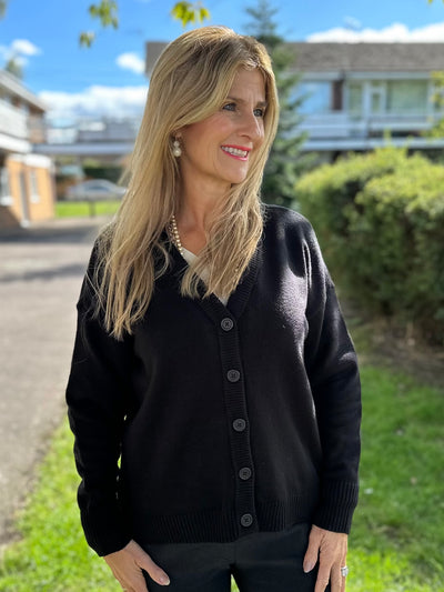 Fransa Black Rosel Cardigan
