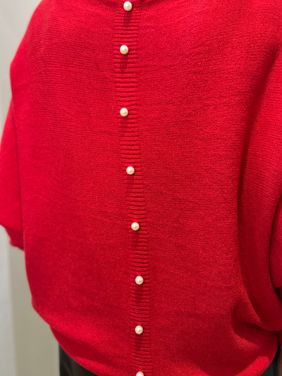 Red Pearl Back Jumper