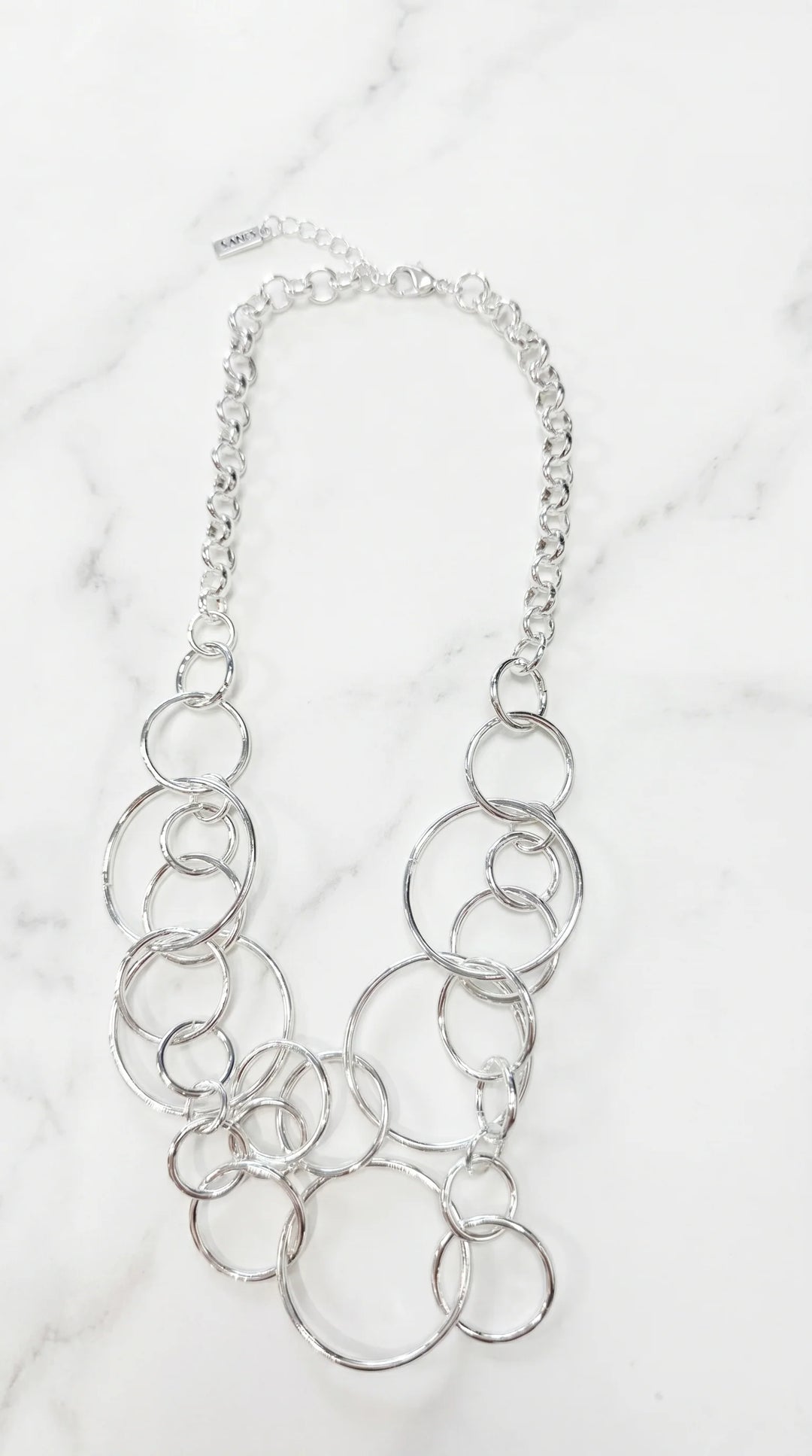 Silver Circle Links Necklace