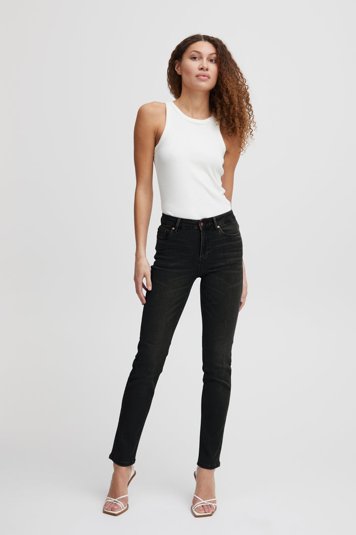 Pulz Black Emma Straight Jeans