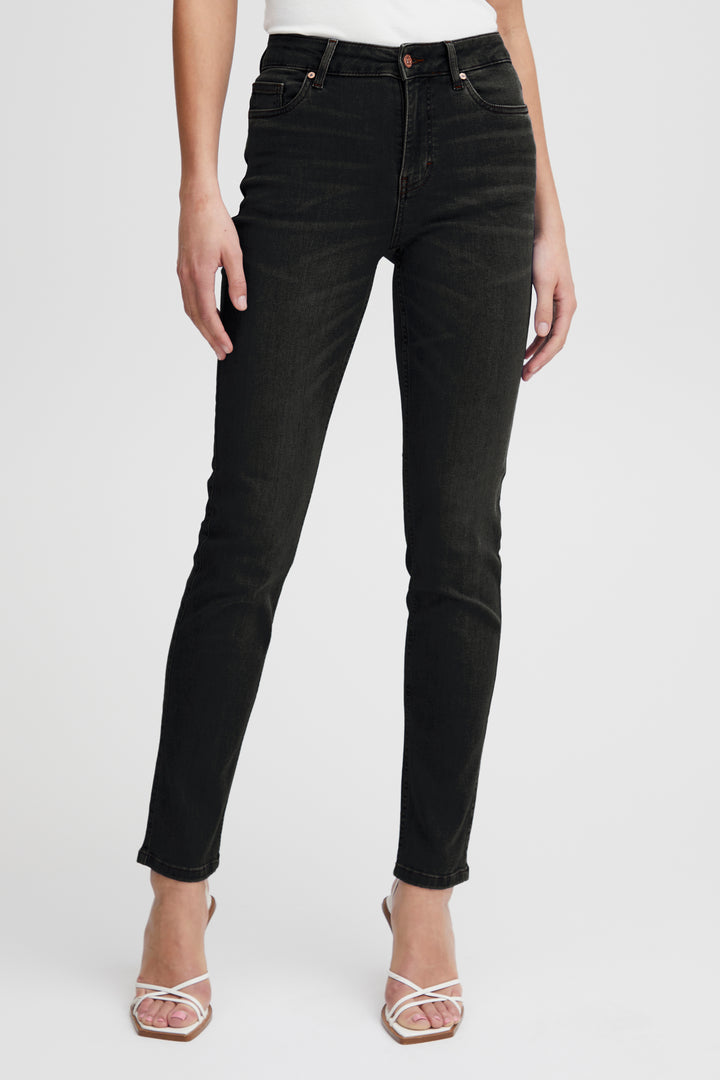 Pulz Black Emma Straight Jeans