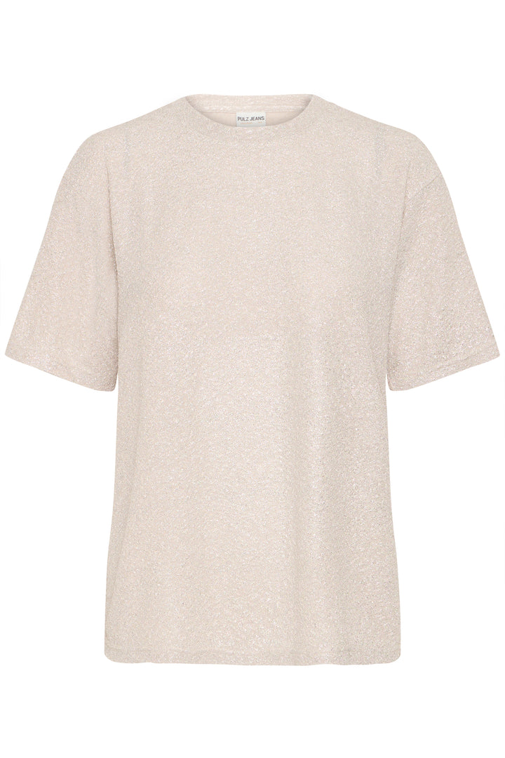Pulz Metallic Silver Glitter T-Shirt