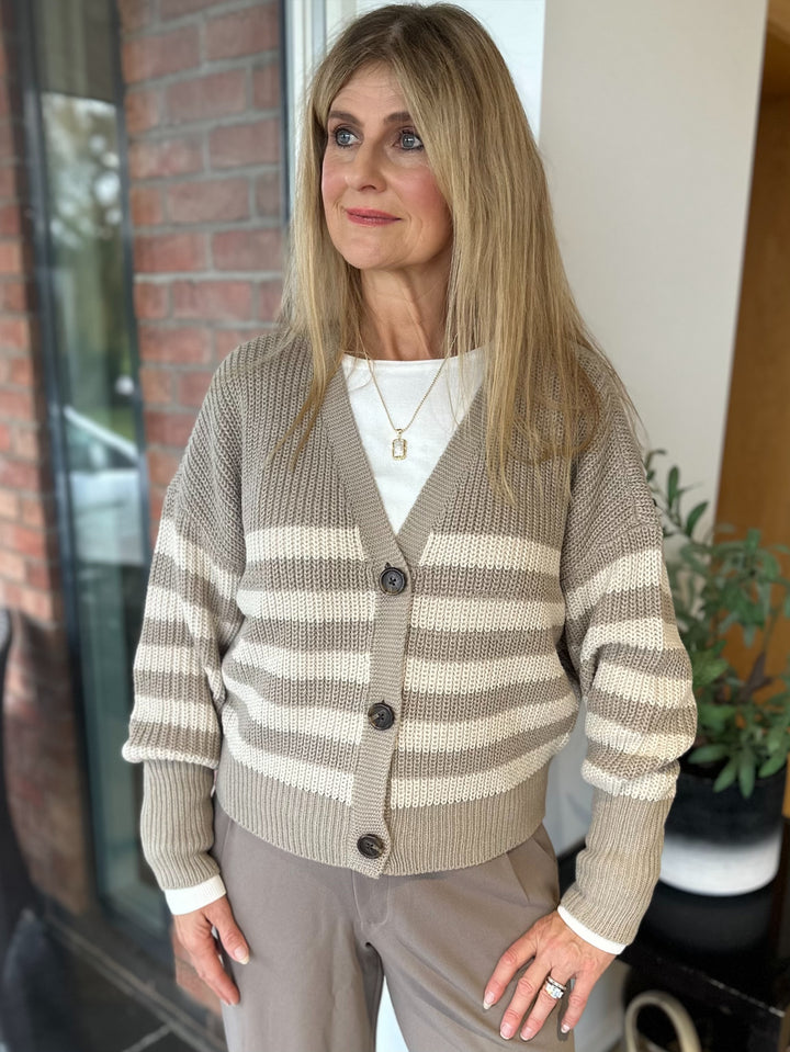 Vero Moda Stone Stripe Lea Cardy