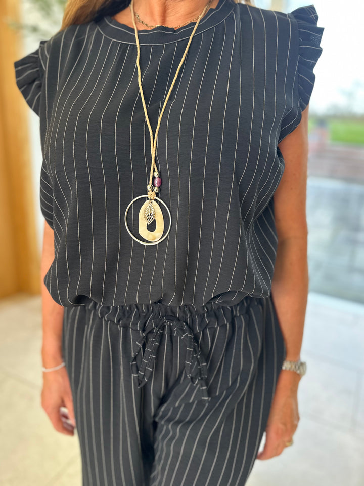 Black Pinstripe 3 Piece Set