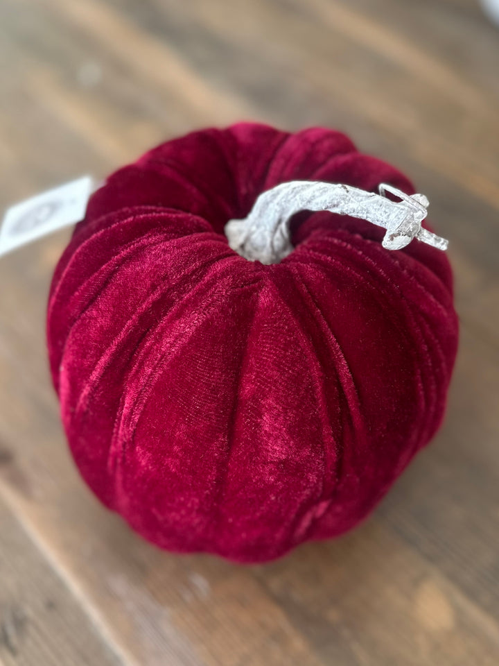 Burgundy Velvet Pumpkin