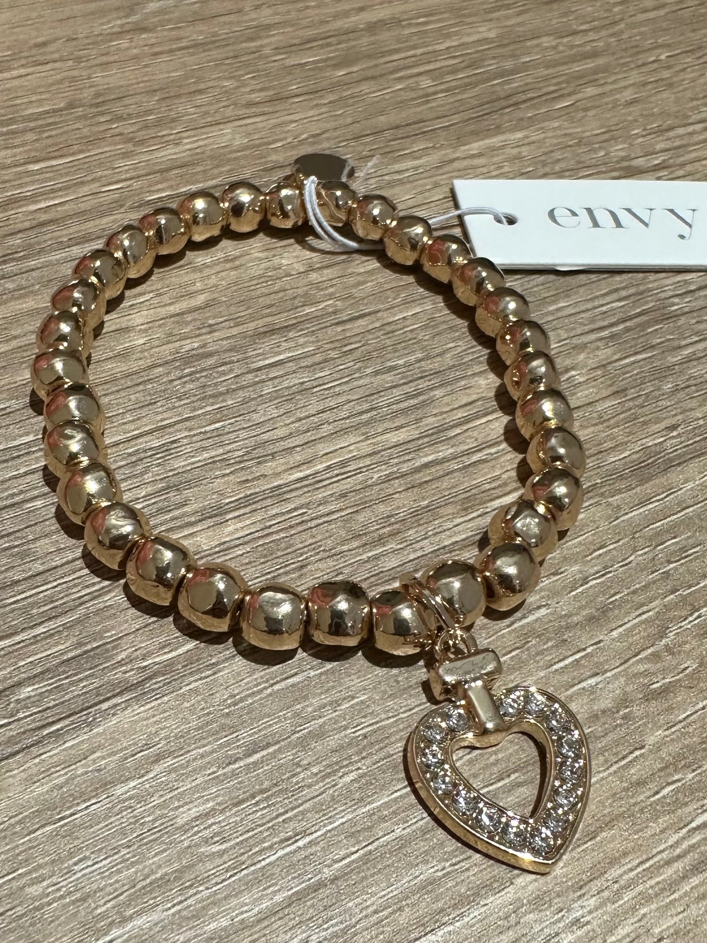 Gold Diamante Heart Bracelet