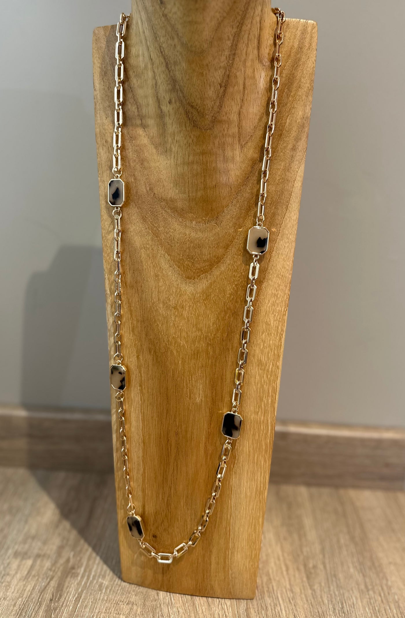 Gold & Animal Print Link Necklace