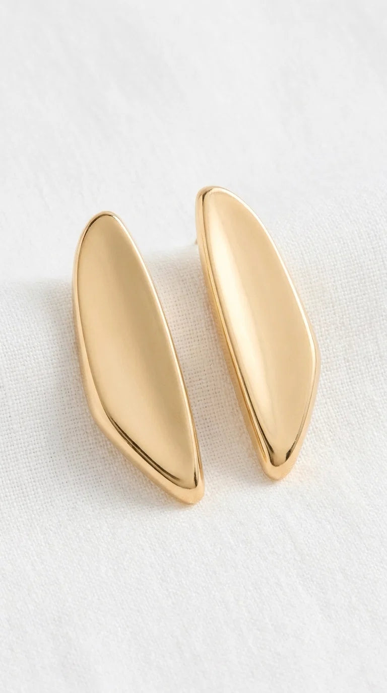 Gold Large Abstract Earrings