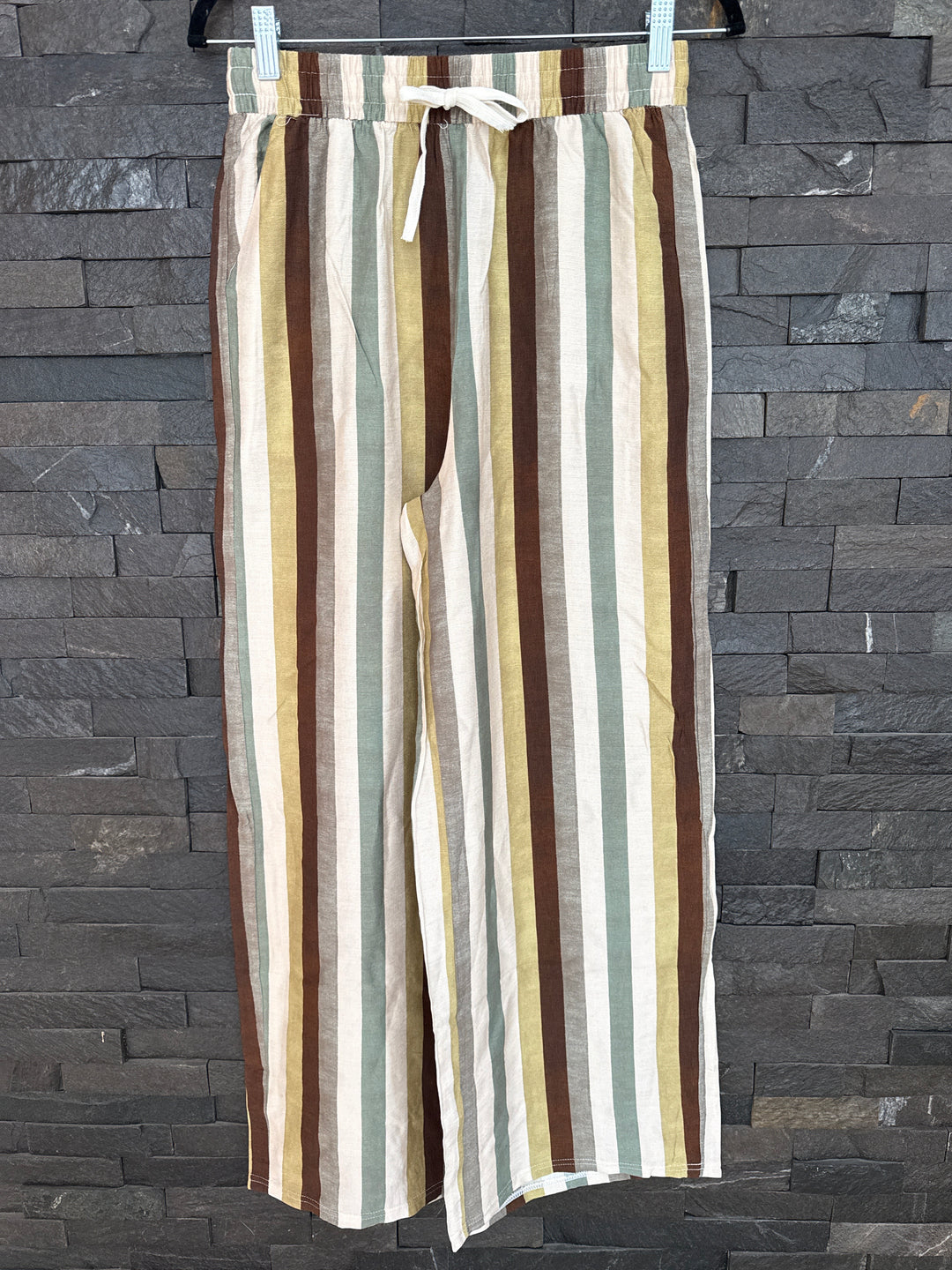 Green & Brown Striped Trousers