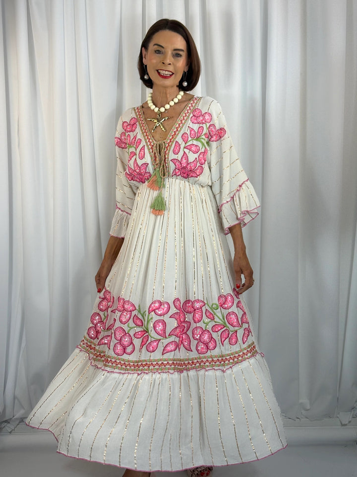Rosalie Floral Boho Dress - Pink