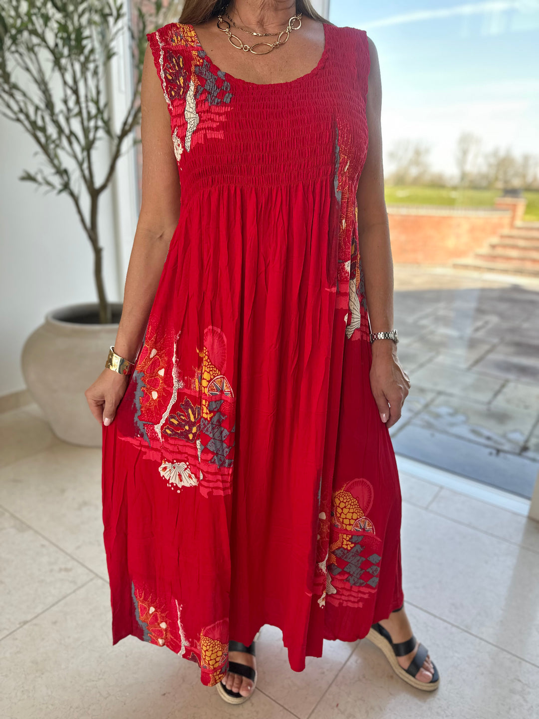 Red Coral Reef Karetta Dress