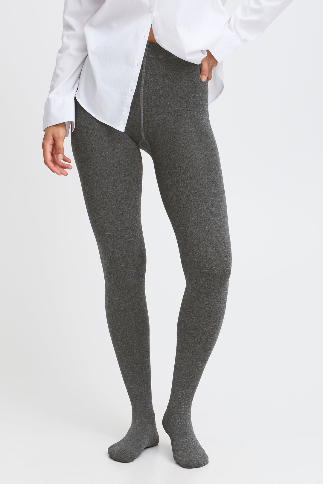 Fransa Grey Marl Winter Stockings