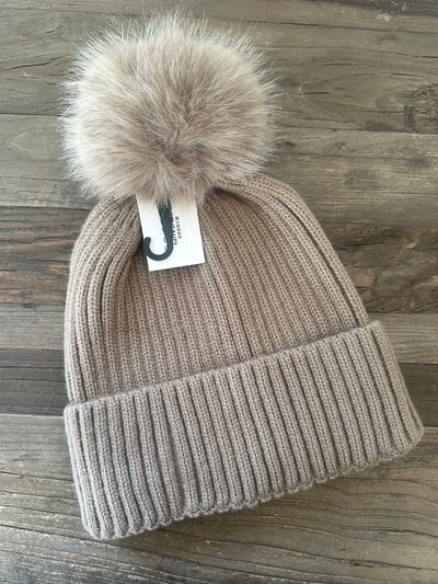 Taupe Hat & Hand Warmer Set