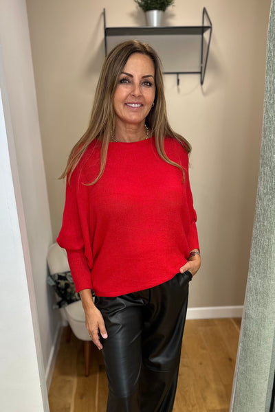 Red Pearl Back Jumper