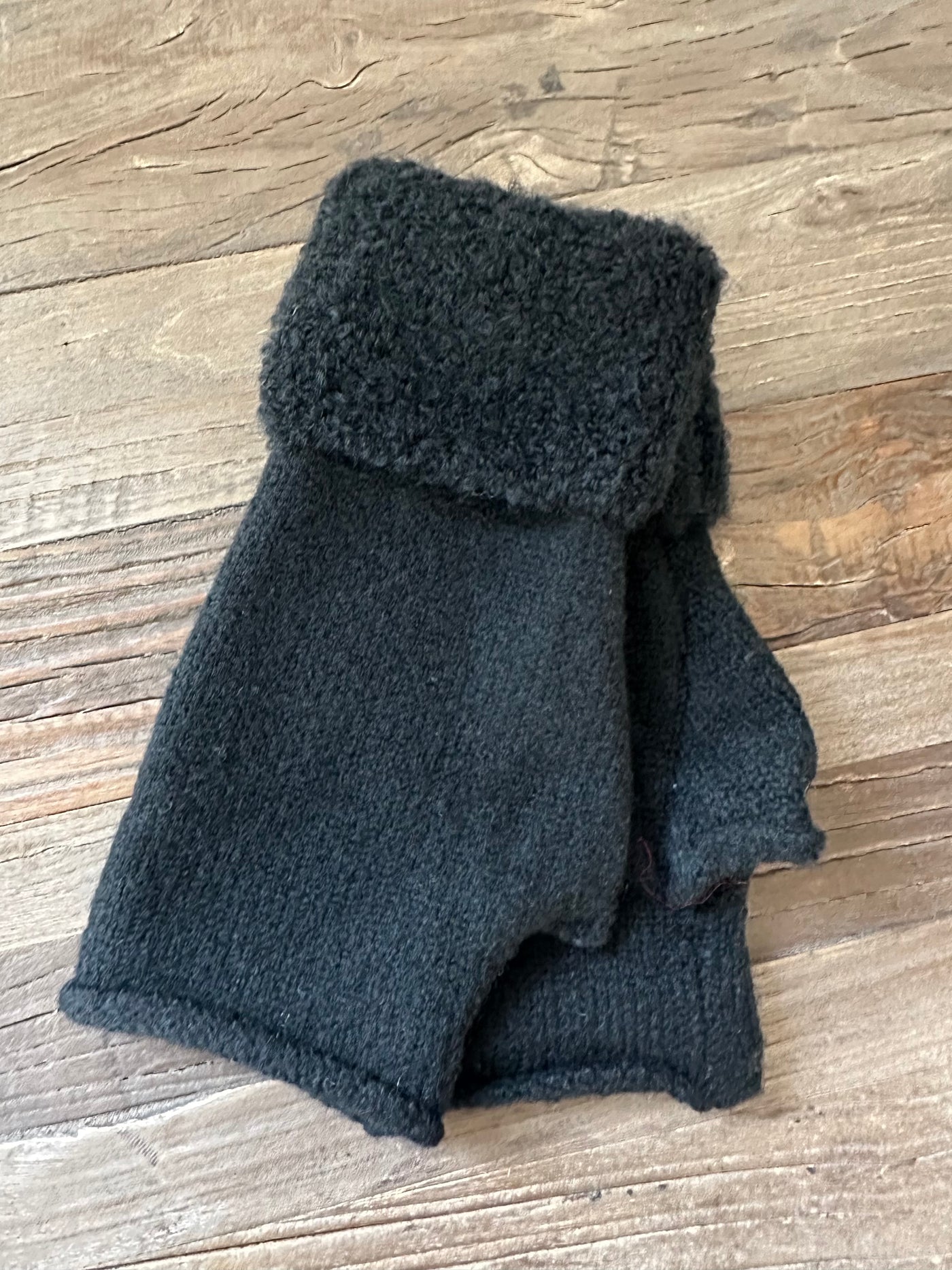 Black Boucle Hand Warmers