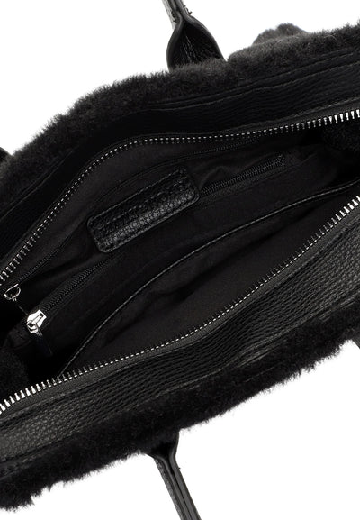 Black Heather Faux Fur Handbag