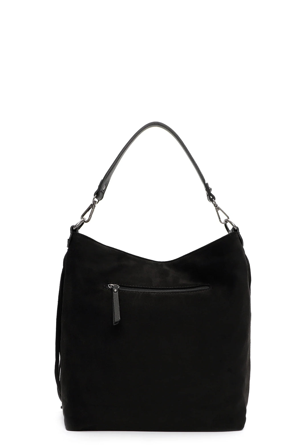 Black Fringed Faux Suede Bag