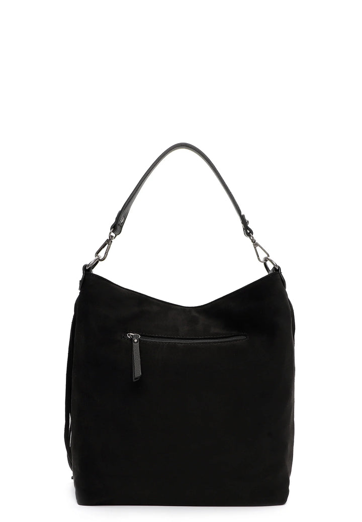 Black Fringed Faux Suede Bag