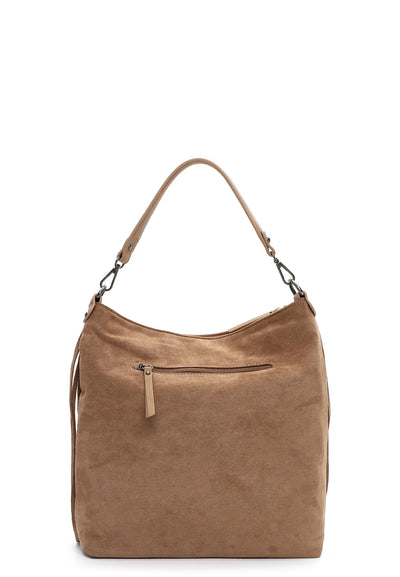 Sand Fringed Faux Suede Bag