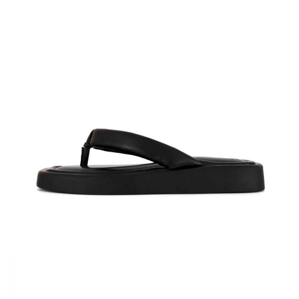 Black Padded Flip Flops