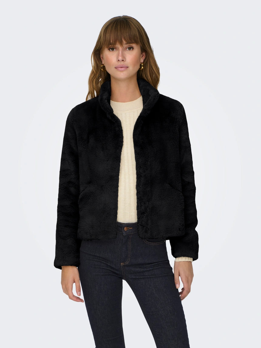 ONLY Black Faux Fur Jacket