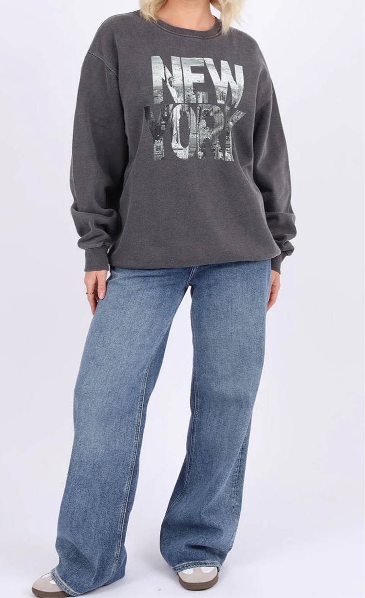 Washed Grey NEW YORK Sweatshirt