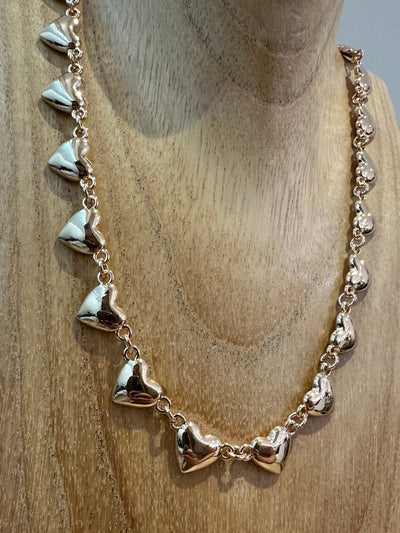 Gold Heart Link Necklace